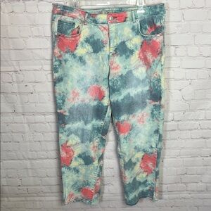 LOGO by Lori Goldstein Tie-Dye Boyfriend Jeans
